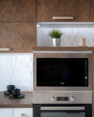 Дизайн стен на кухне — 106 вариантов отделки в реальных фото